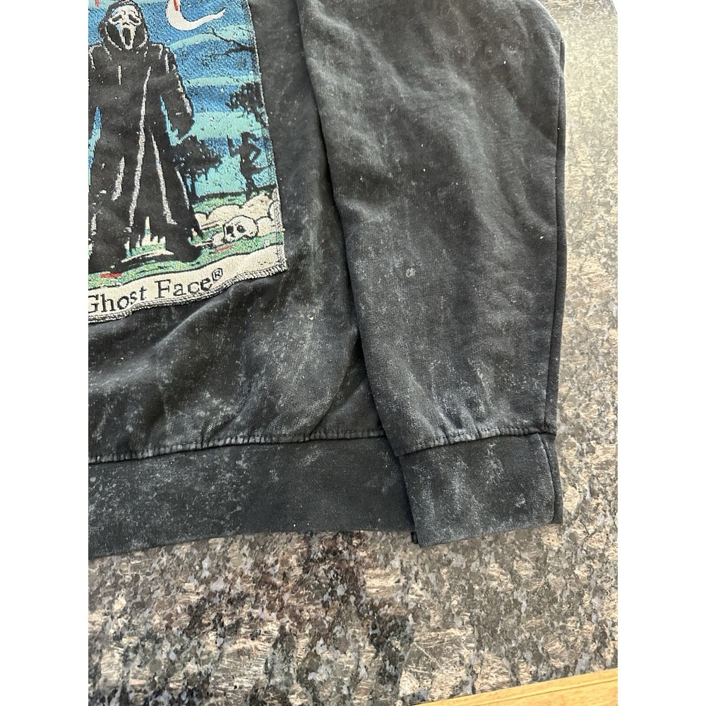 Scream Ghost Face Unisex Pullover Size XL Black‎ Embroidered Sweatshirt Horror - Picture 4 of 5